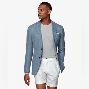 Suitsupply Havana Wool/Silk/Linen/Cashmere Light Blue Blazer 36R